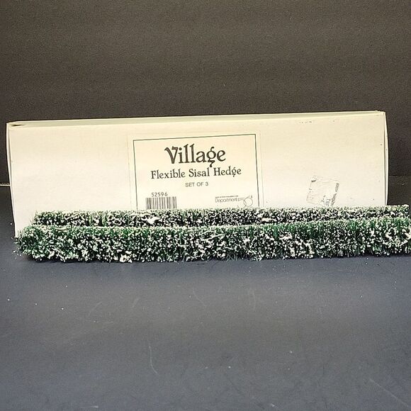 Dept 56 Villager Sisal Hedge Set(2) Mail Box And Mailman - Picture 2 of 10
